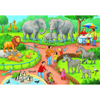 Ravensburger - puzzel een dag in de dierentuin - 2x24 stukjes - kinderpuzzel