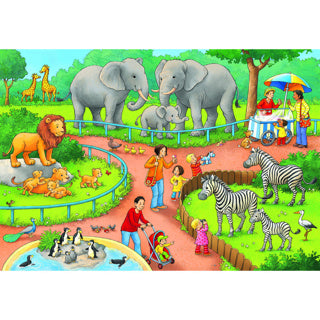 Ravensburger - puzzel een dag in de dierentuin - 2x24 stukjes - kinderpuzzel