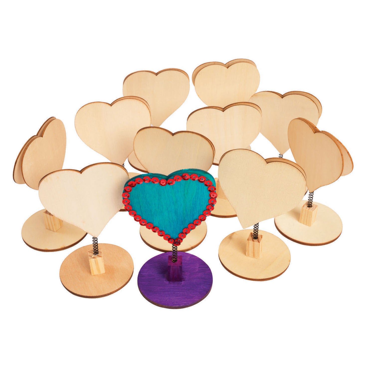Colorations - versier je houten memoclip hart 12 stuks