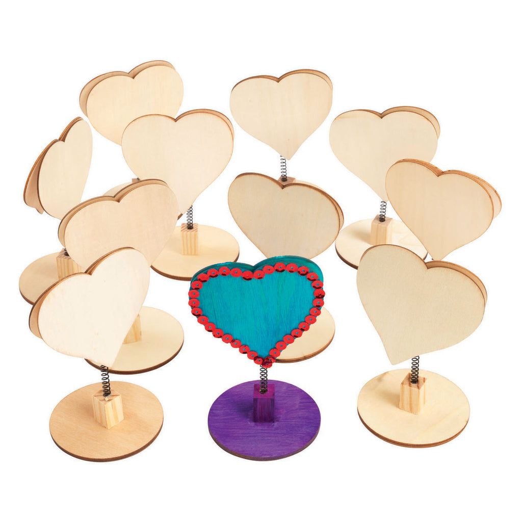 Colorations - versier je houten memoclip hart 12 stuks