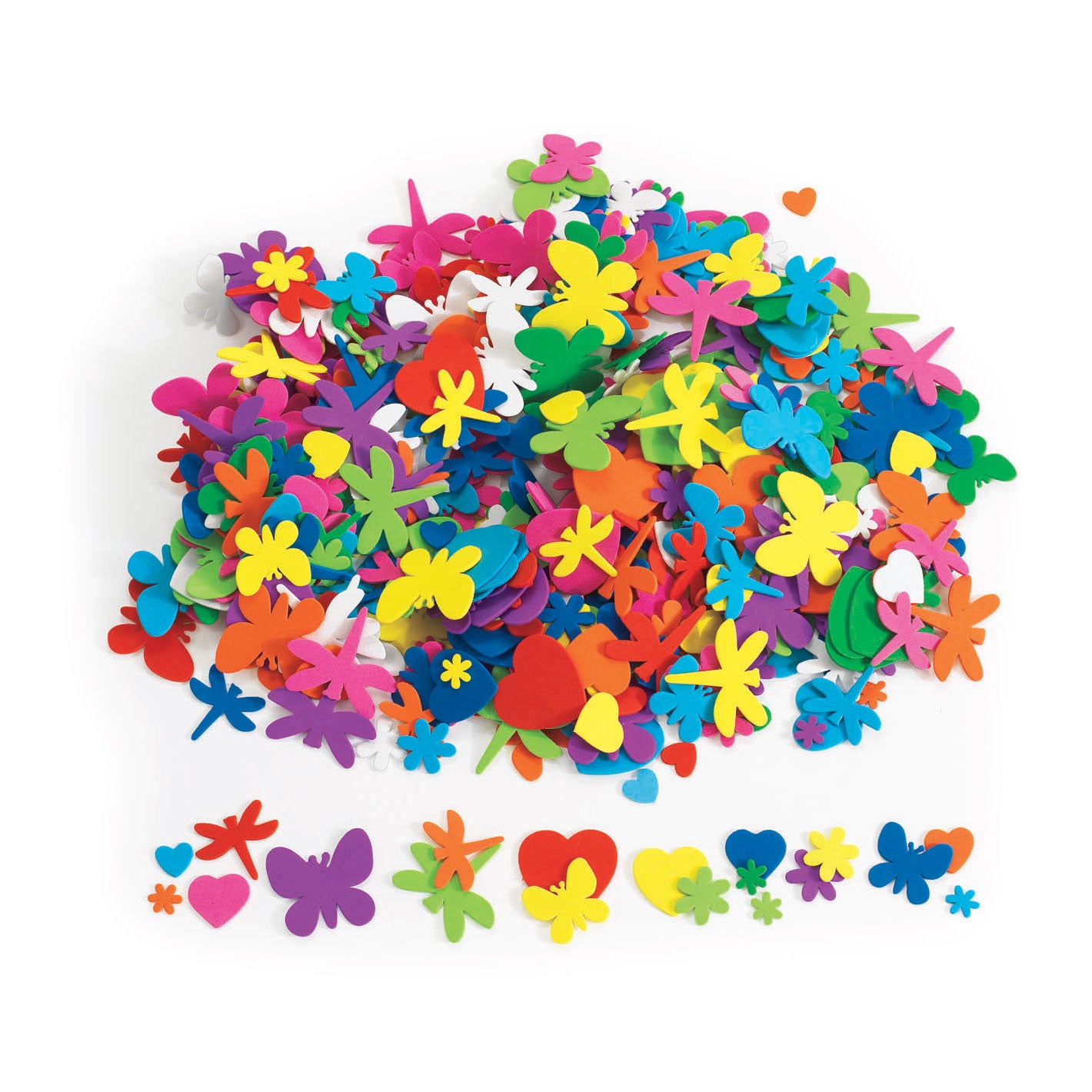 Colorations - bloemen hart en insecten vormen foam 500st.