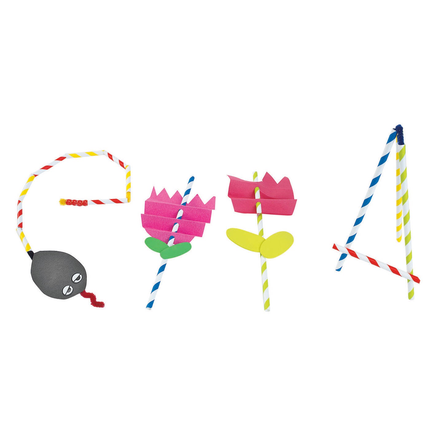 Colorations - gekleurde knutselrietjes 100st. (4 kleuren)