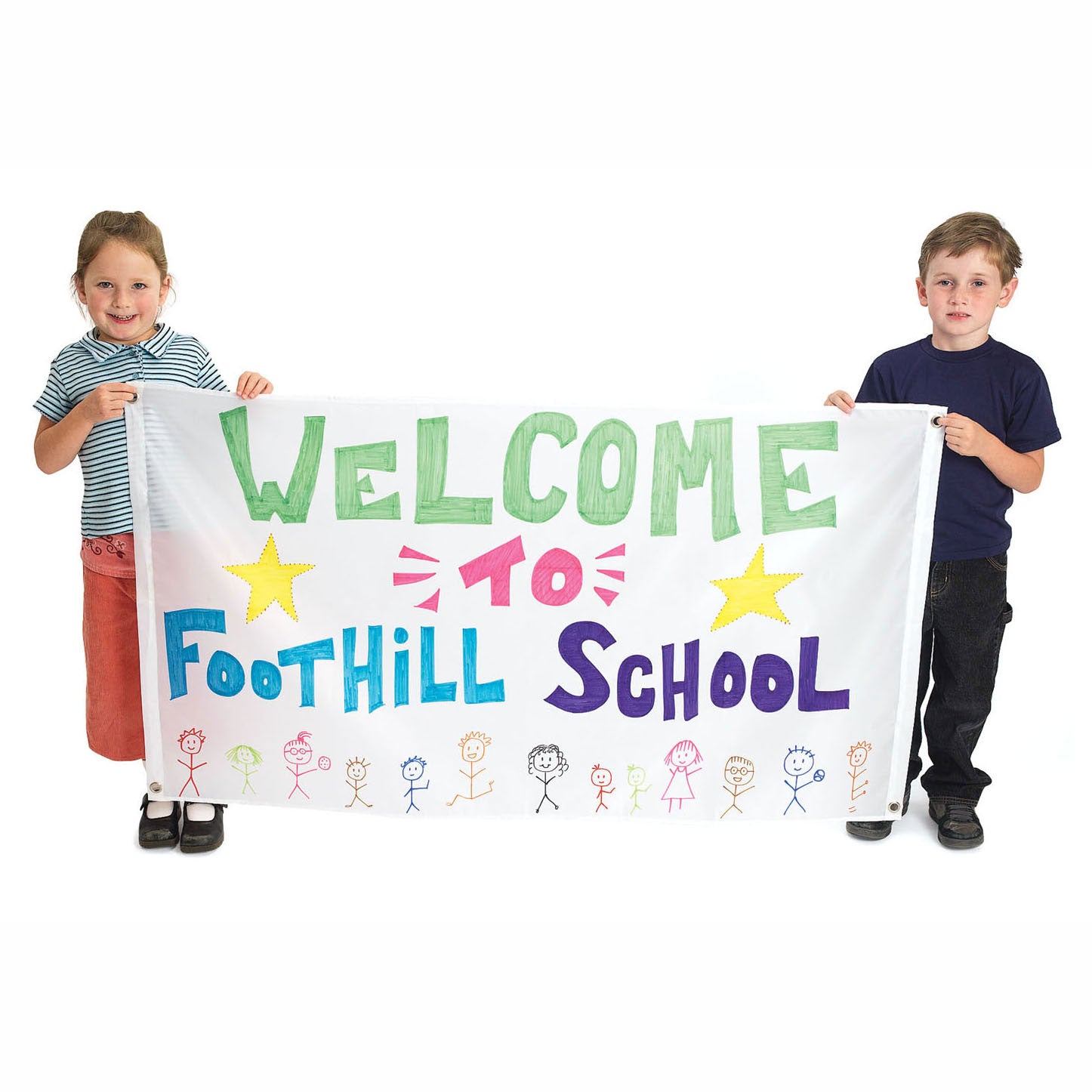 Colorations - versier je eigen nylon banner groot wit set van 2