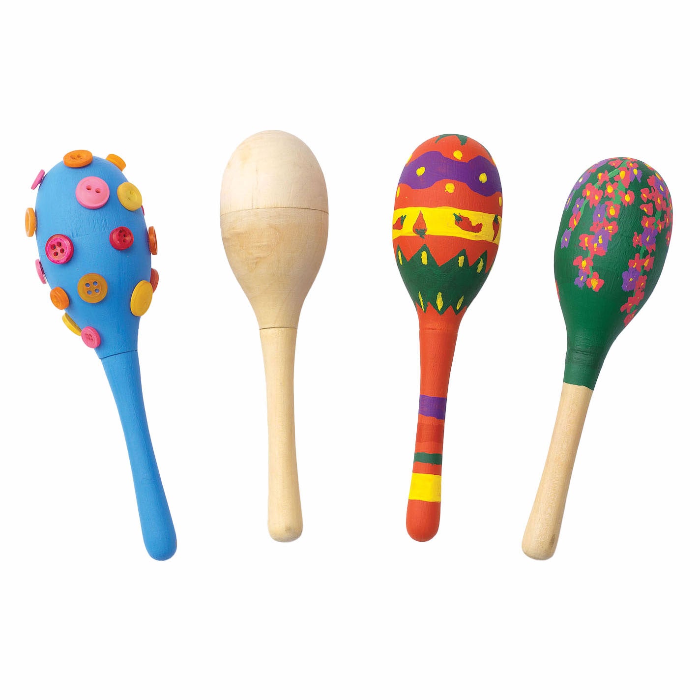 Colorations - versier je eigen houten maracas set van 12