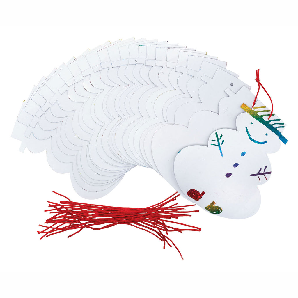 Colorations - Scratchkaart sneeuwman kersthanger set van 24