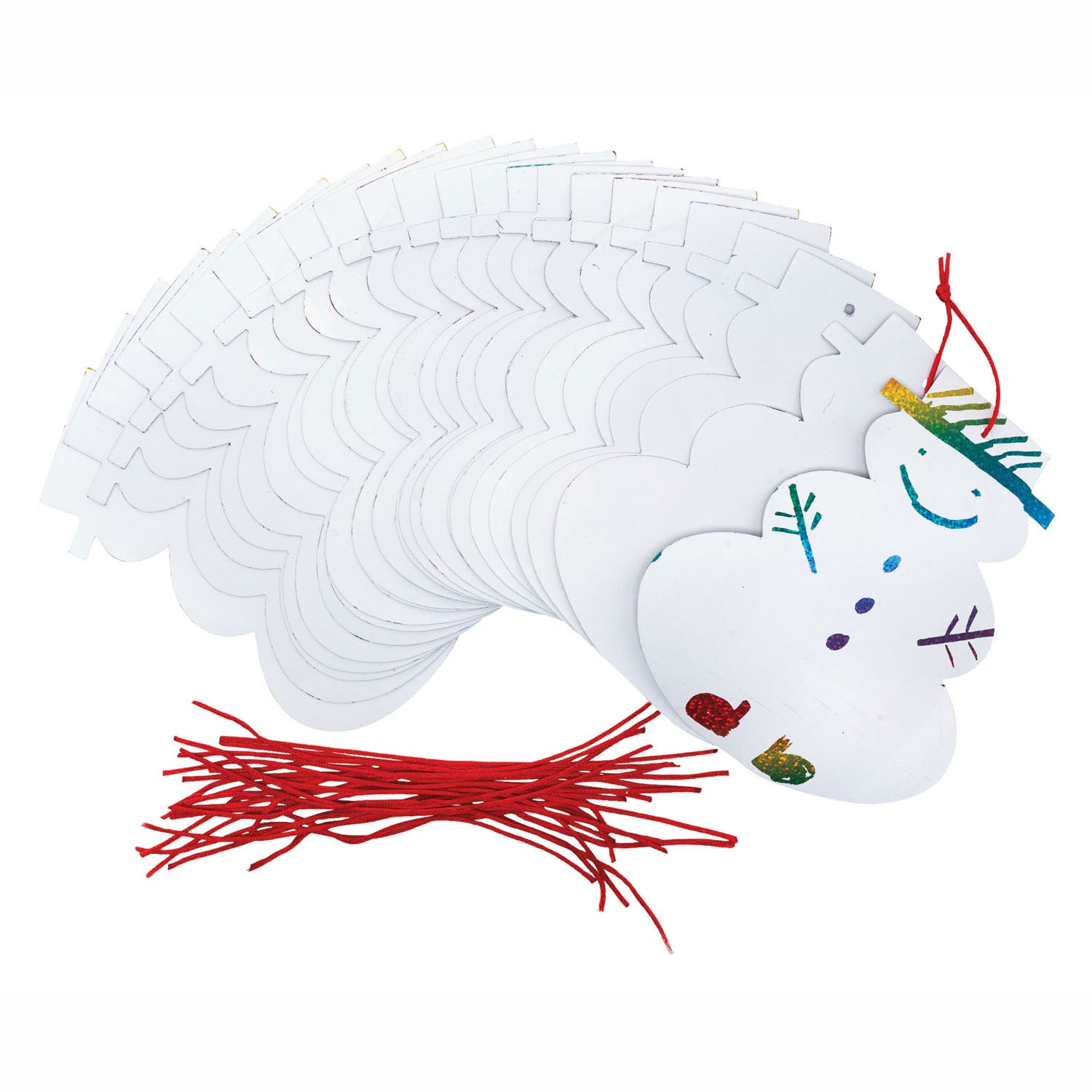 Colorations - Scratchkaart sneeuwman kersthanger set van 24