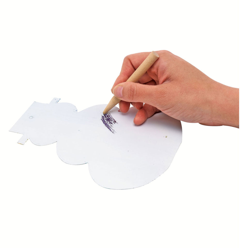 Colorations - Scratchkaart sneeuwman kersthanger set van 24