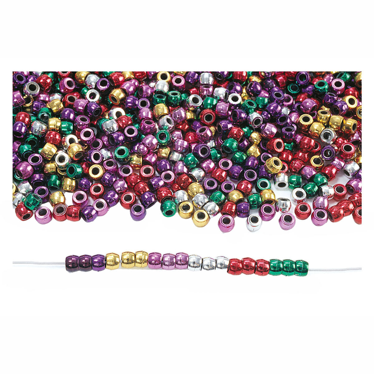 Colorations - rijgkralen metallic kleur in zak 453 gram