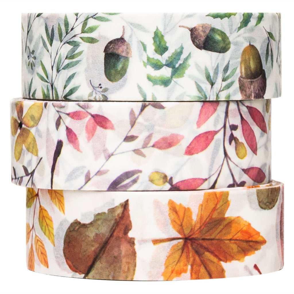 Colorations - washi tape herfstblaadjes 3 rollen 5mtr.