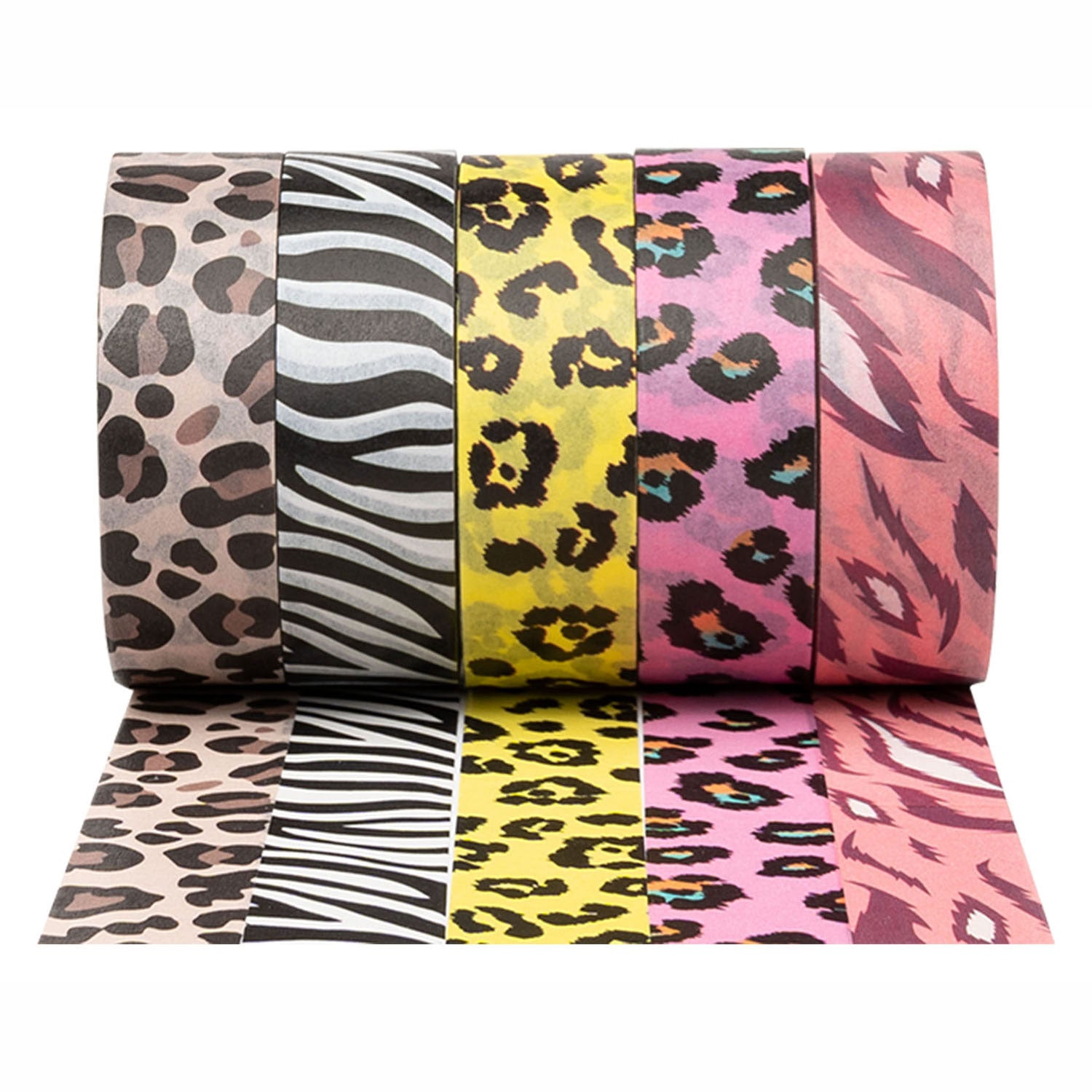 Colorations - washi tape dieren patronen 5 rollen 5mtr.