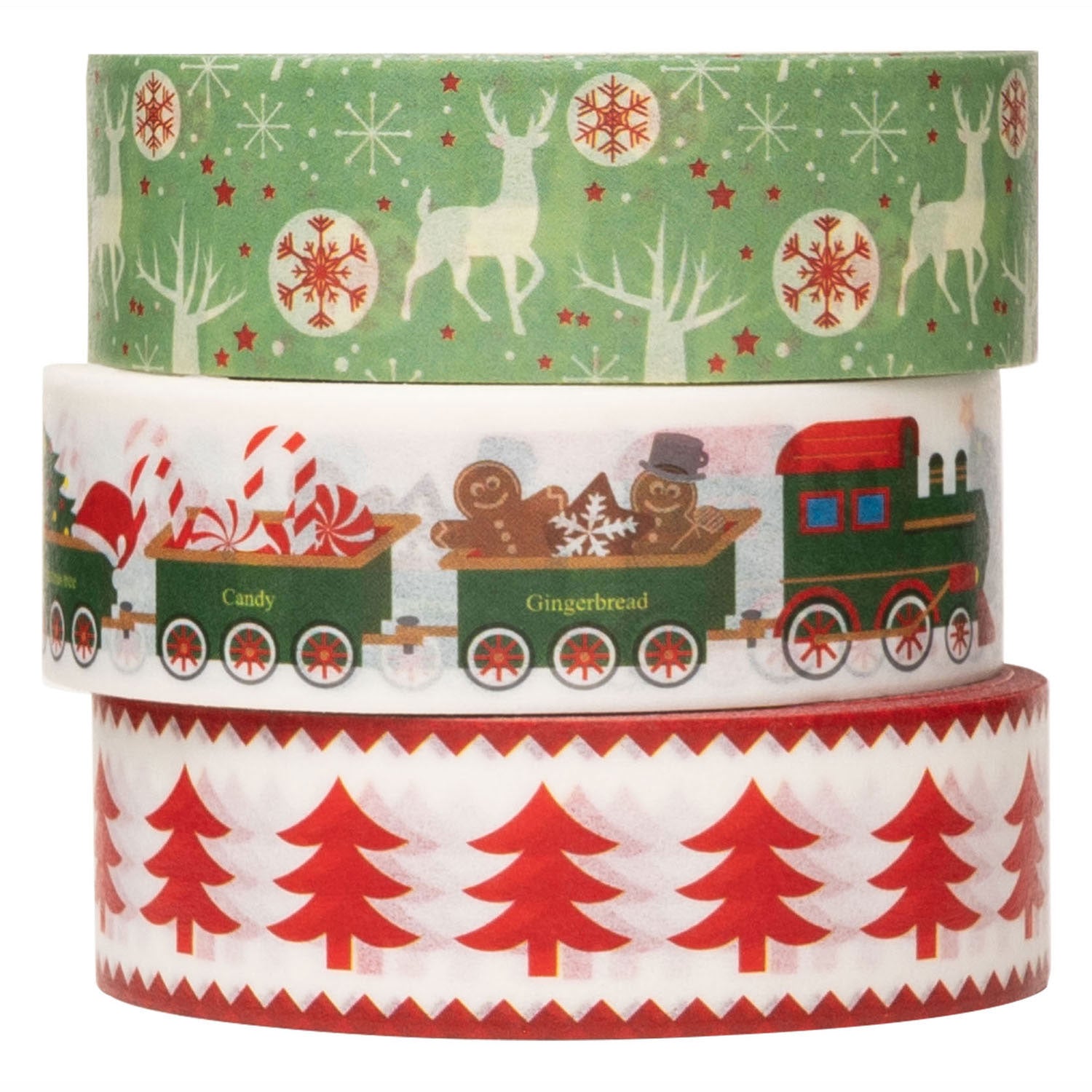 Colorations - washi tape kerst 3 rollen 5mtr.
