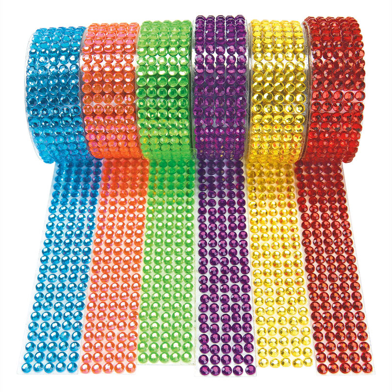 Colorations - tape kunststof edelstenen kleur set van 6