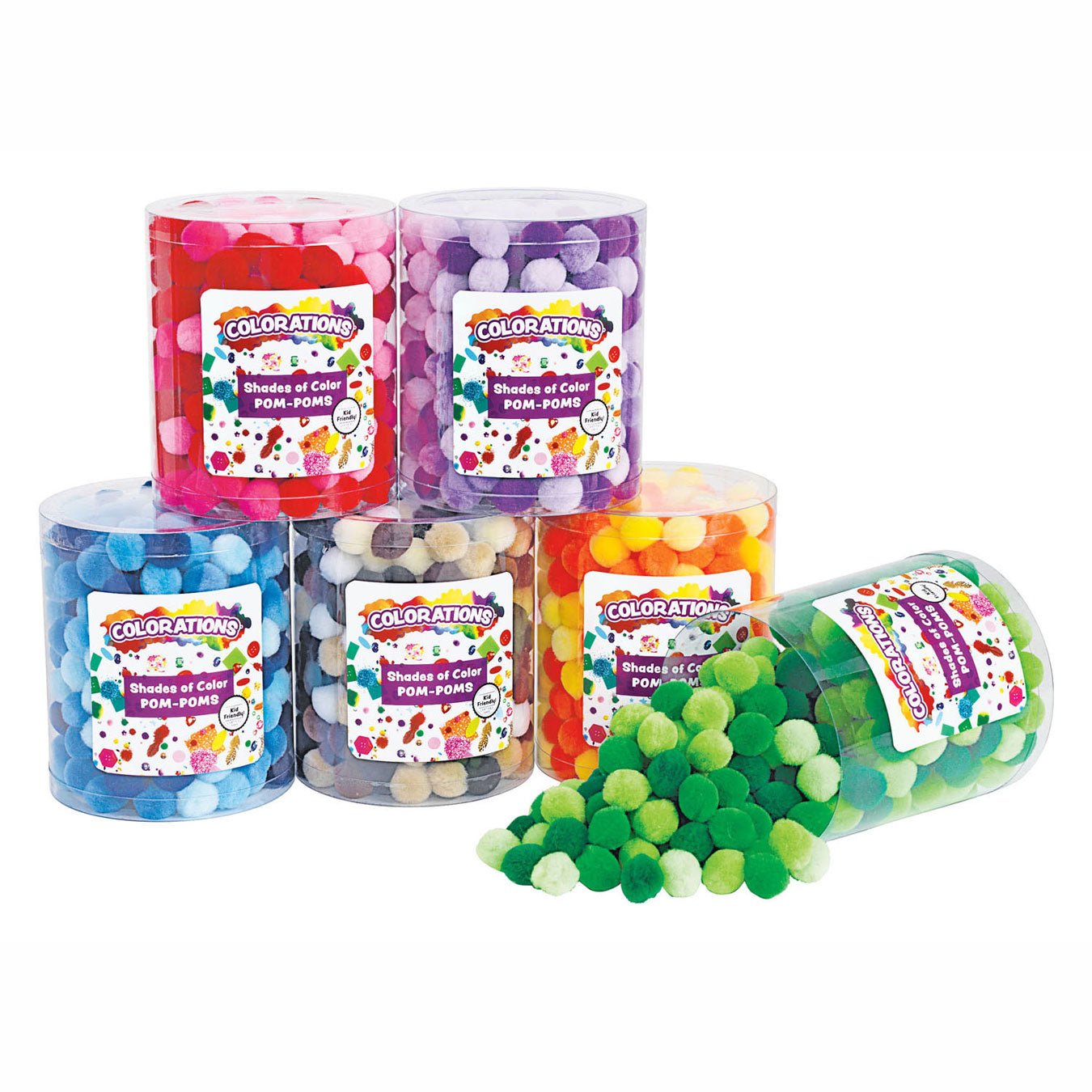 Colorations - pompomps 6 kleuren 1500st.