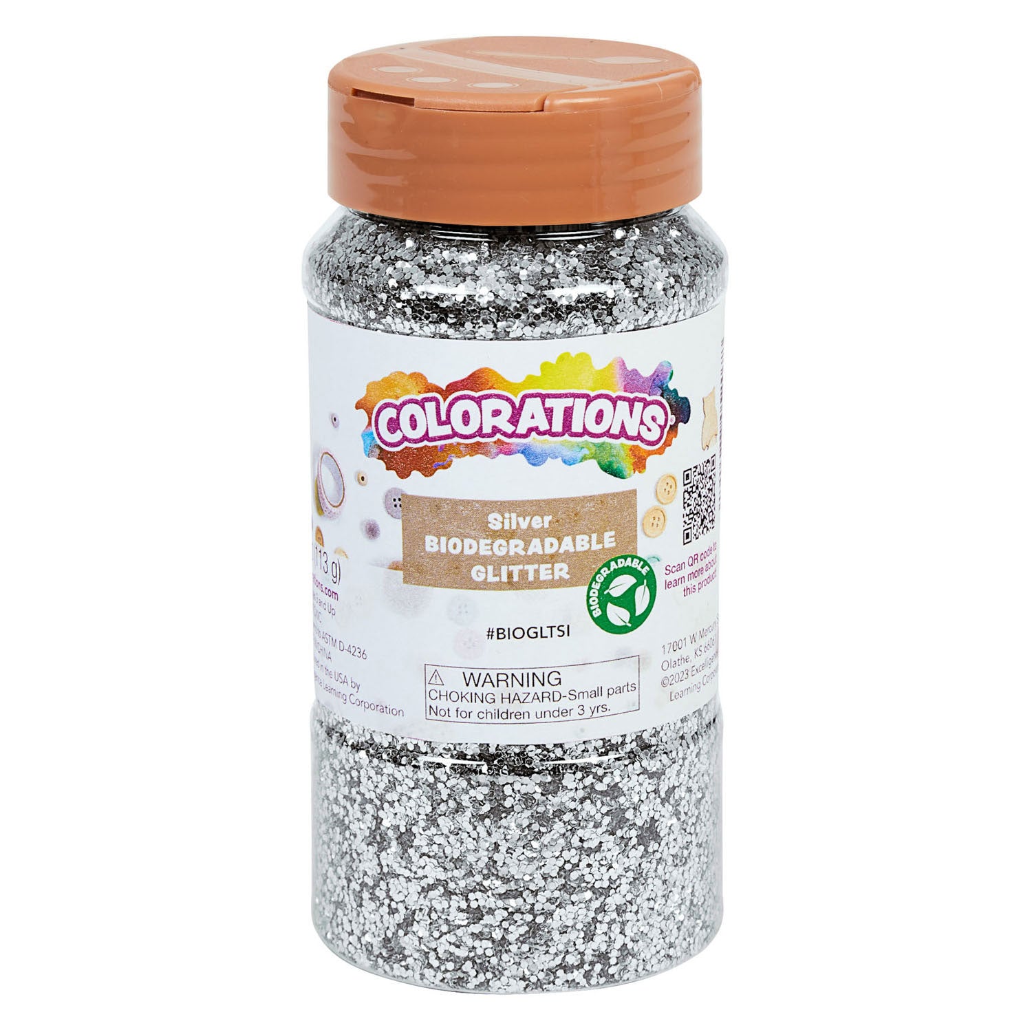 Colorations - biologische afbreekbare glitter - zilver 113 gram