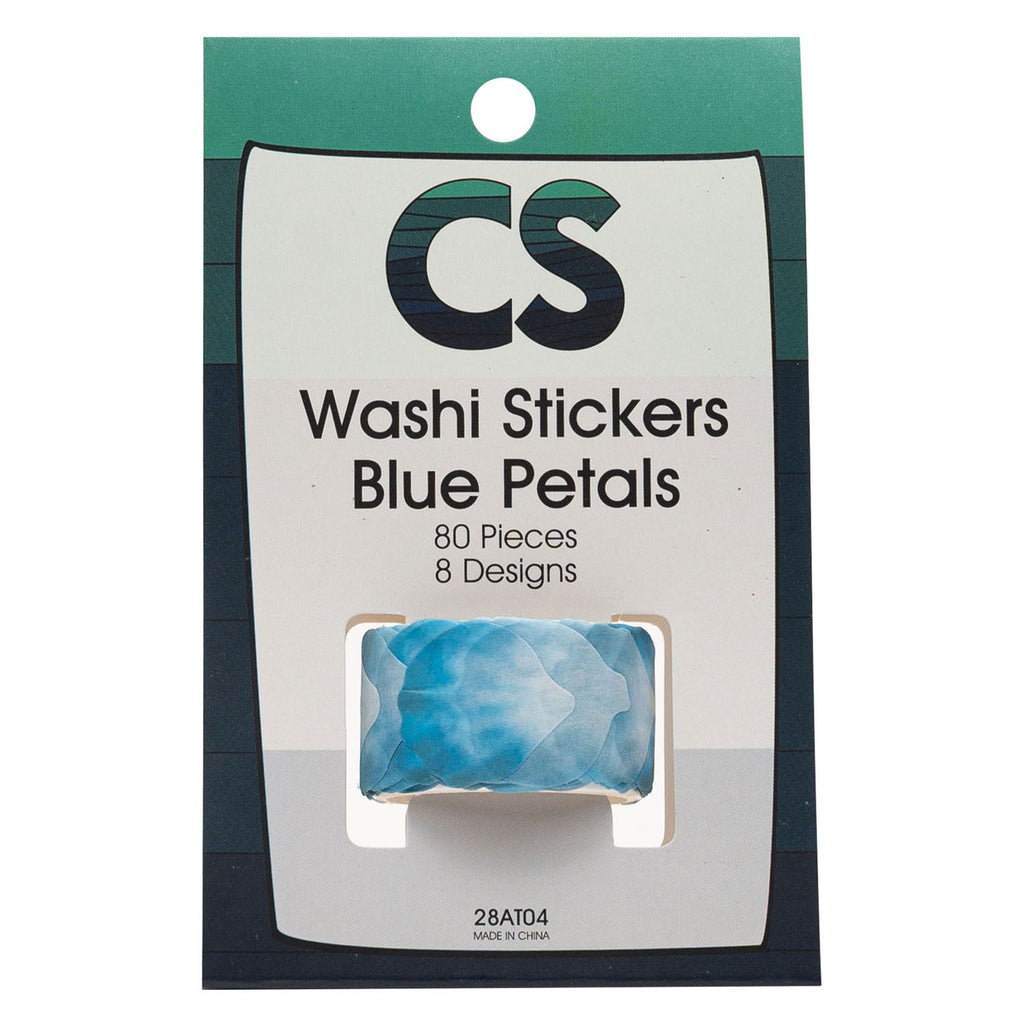 Colorations - washi stickers - blauwe bloemblaadjes 80st.