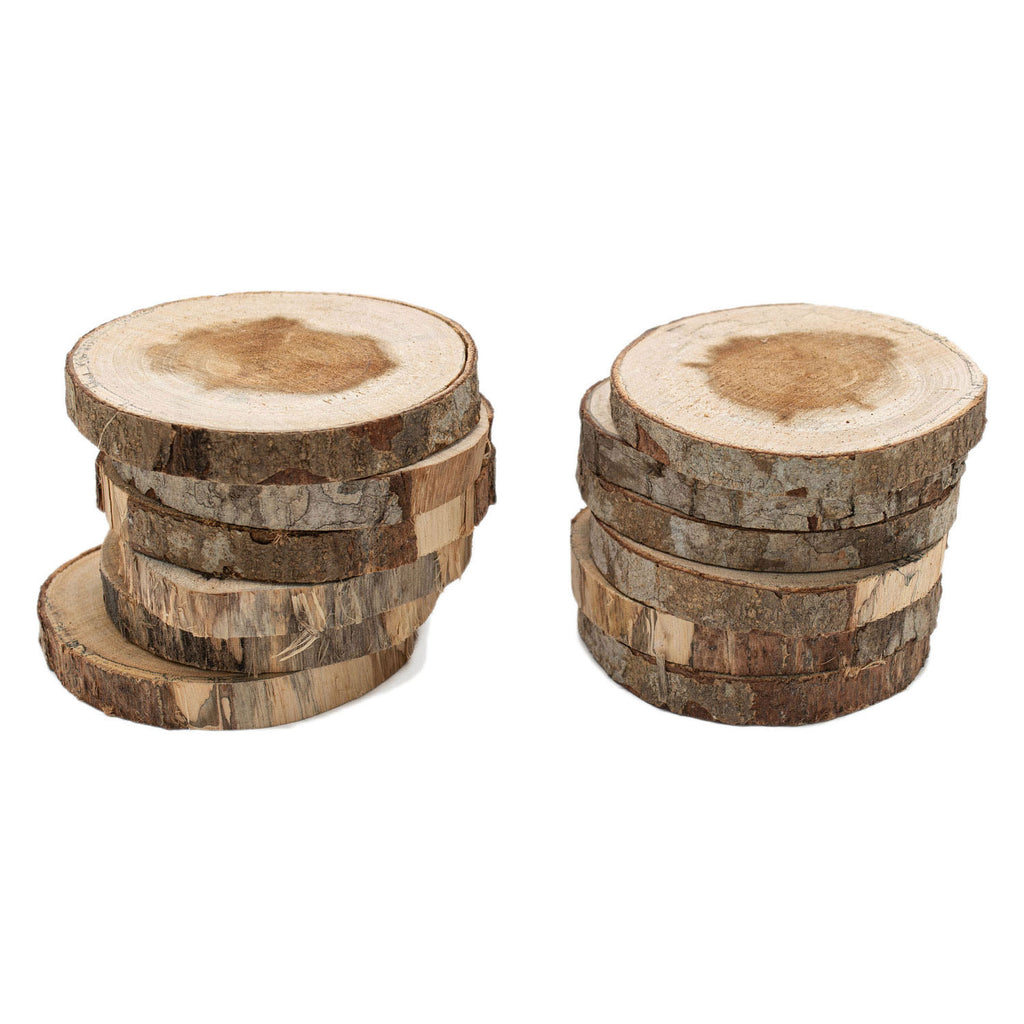 Colorations - onbewerkte houten schijfjes 8-10cm 12 stuks