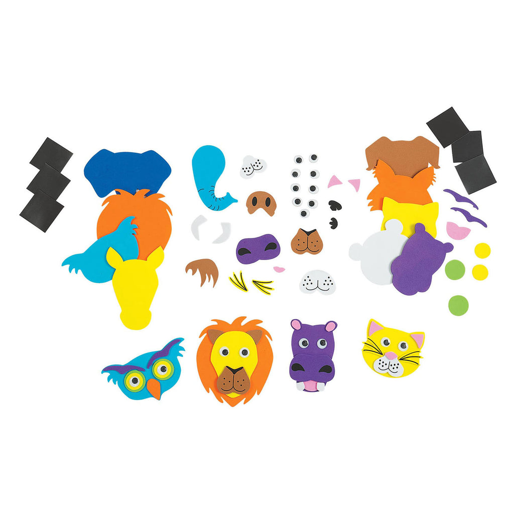 Colorations - foam dierengezichten maken knutselset, 36dlg.