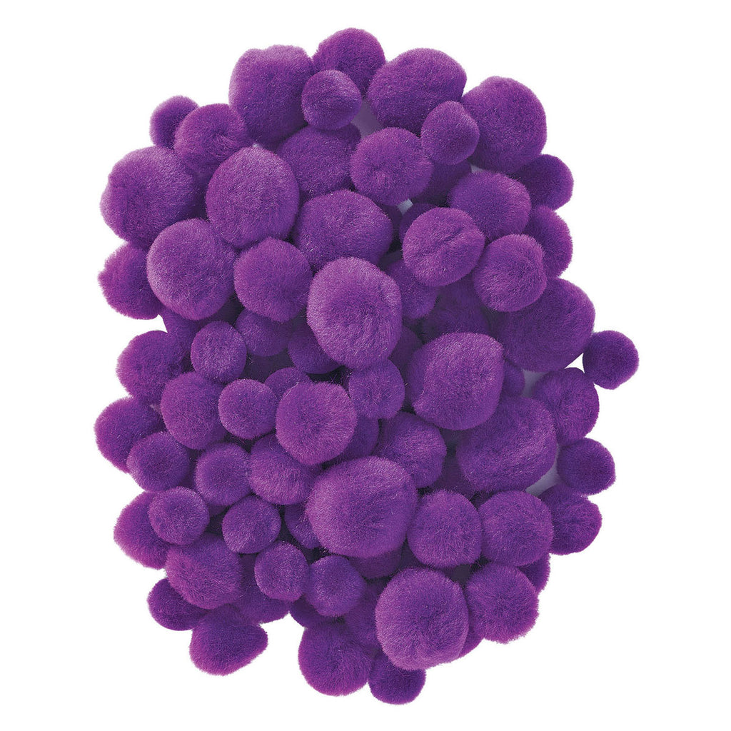 Colorations - pom poms paars, 100st.