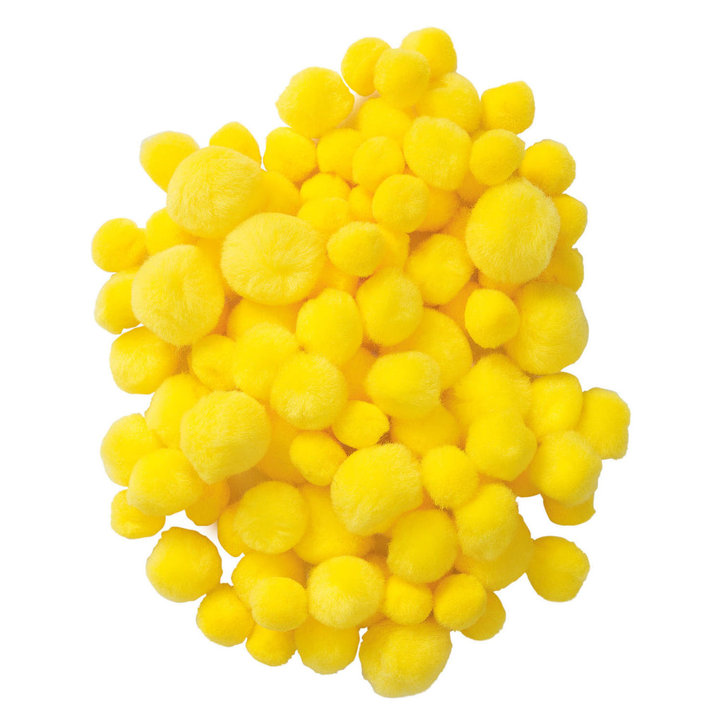 Colorations - pom poms geel, 100st.