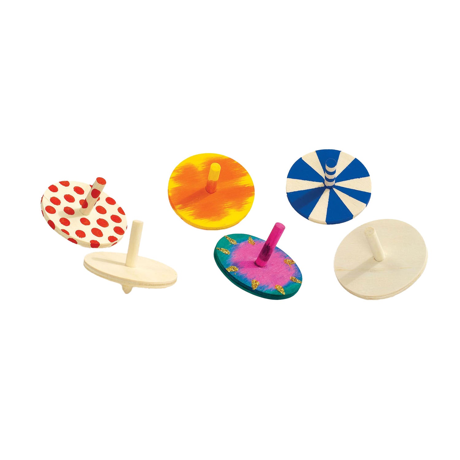 Colorations houten tollen - set van 24 voor school en kinderopvang