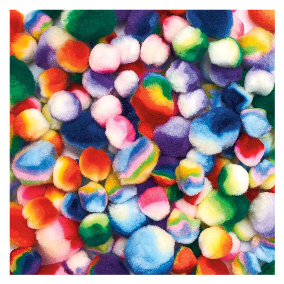 Colorations - regenboog gestreepte pom poms 180st.