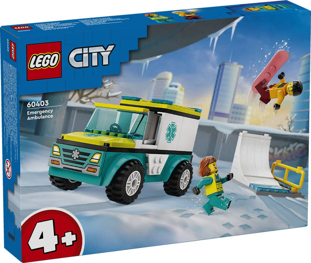Lego - city 60403 ambulance en snowboarder