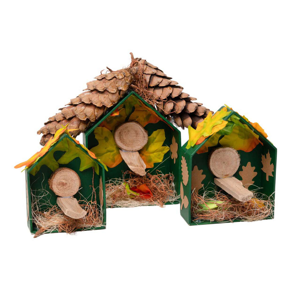 Colorations - papier-mache huisjes 3st.