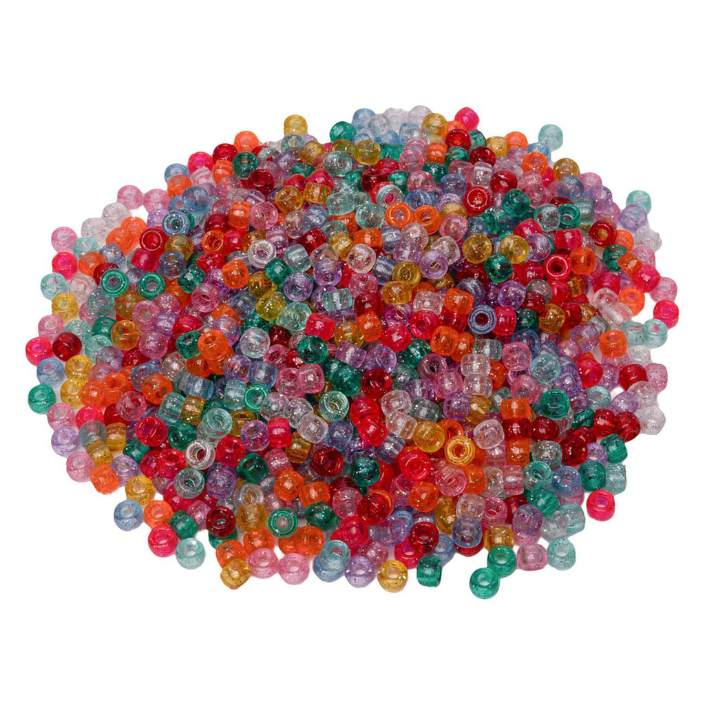Colorations - pony kralen glitter 6x9 mm 1000st.