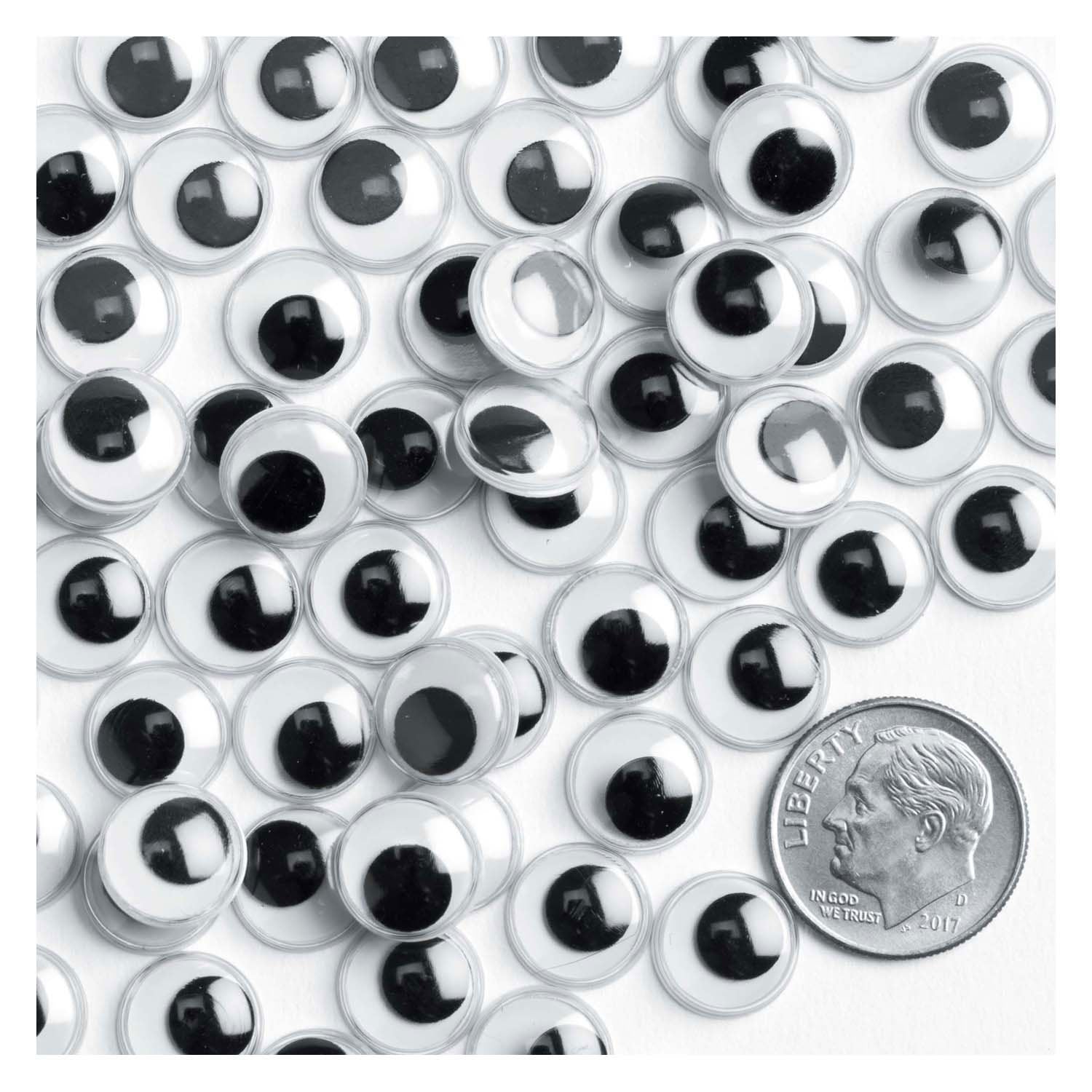 Colorations - zwarte zelfklevende wiebeloogjes 1000st.