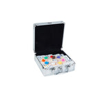 Engelhart - Engelhart Domino dubbel 12 mexican train – 91 stenen met gekleurde ogen – luxe aluminium koffer met handvat – inclusief station & treinen – strategisch familiespel –