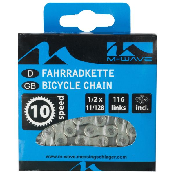 Chaîne M-Wave 10 vitesses, 1/2x11/128 116L gris (emballage suspendu)