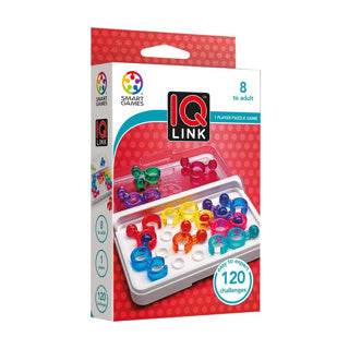 SmartGames - Games iq link - logisch denkspel & reispuzzel - 120 opdrachten met ringsysteem - educatief solospel voor kinderen en volwassenen - vanaf 8 jaar