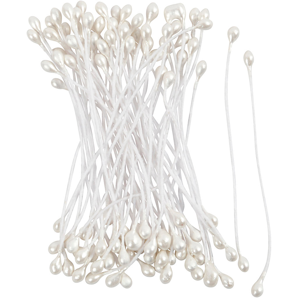 Creativ Company - Creativ Company Https://www.cchobby.nl/bloemmeeldraden-l-6-4-cm-d-2-mm-wit-parelmoer-100-stuk-1-doos