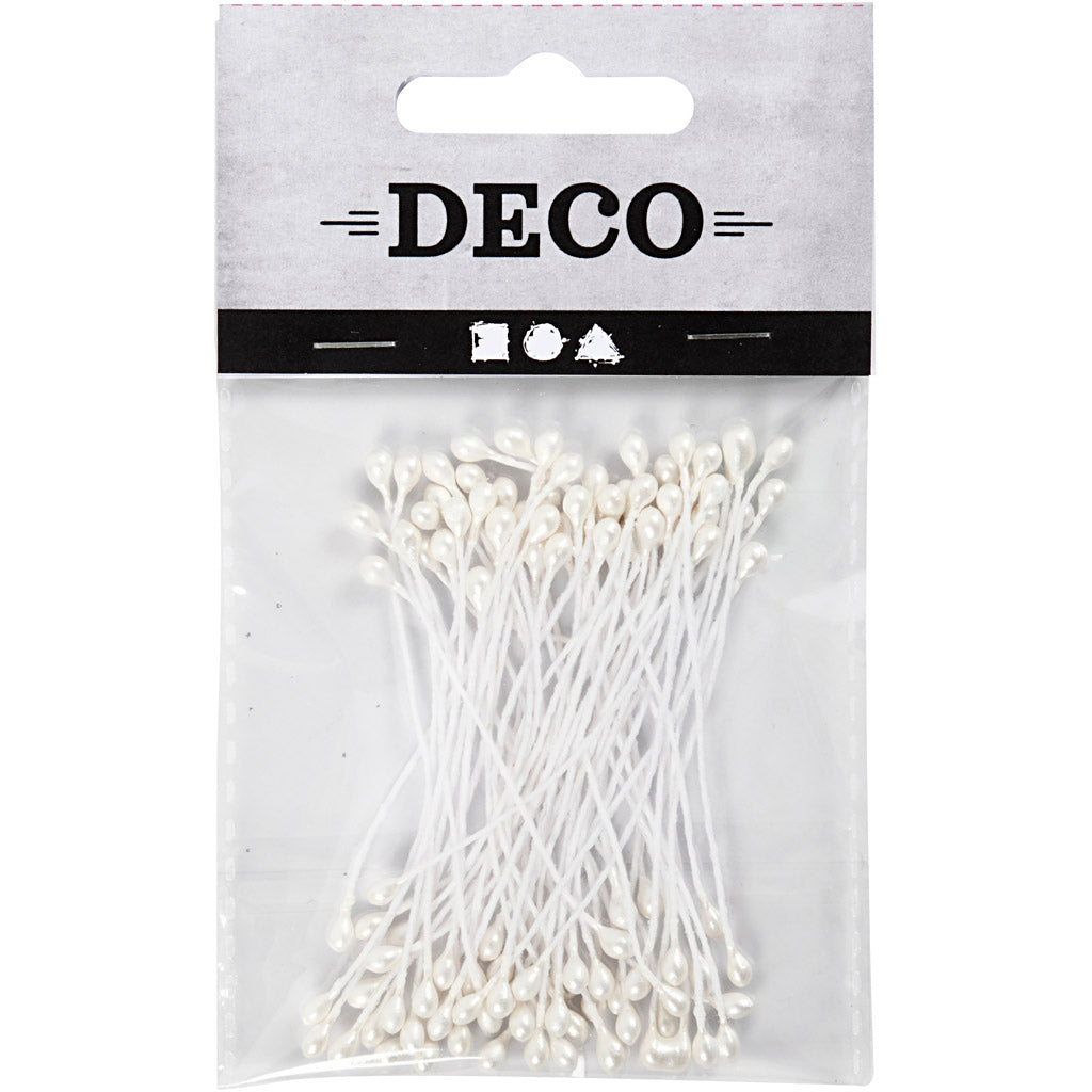 Creativ Company - Creativ Company Https://www.cchobby.nl/bloemmeeldraden-l-6-4-cm-d-2-mm-wit-parelmoer-100-stuk-1-doos