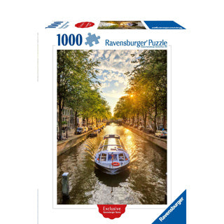 Ravensburger - puzzel amsterdam rondvaartboot 1000 stukjes puzzel.