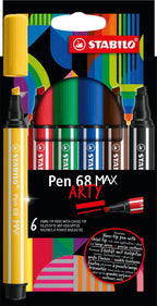 STABILO - STABILO pen 68 max arty - viltstift met dikke beitelpunt - set 6 stuks