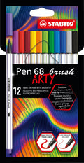 Stabilo pen 68 brush - viltstift - arty - set met 12 stuks