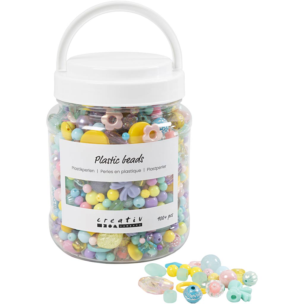 Creativ Company - Creativ Company Https://www.cchobby.nl/plastic-kralen-d-5-35-mm-gatgrootte-1-8-mm-ca-900-stuk-diverse-kleuren-700-ml-1-doosje
