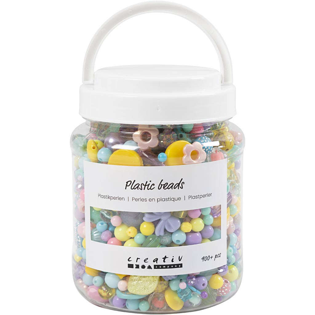 Creativ Company - Creativ Company Https://www.cchobby.nl/plastic-kralen-d-5-35-mm-gatgrootte-1-8-mm-ca-900-stuk-diverse-kleuren-700-ml-1-doosje