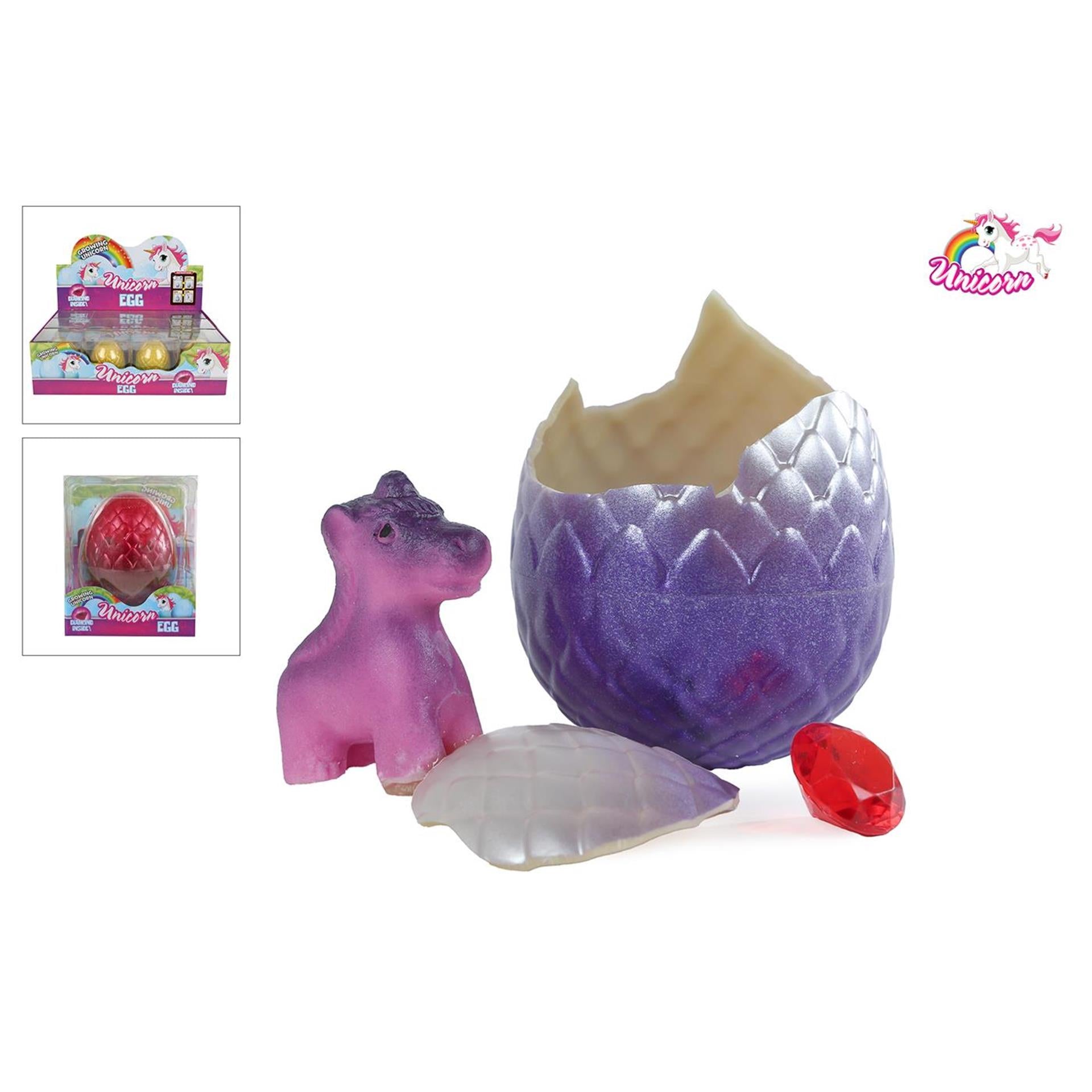 Unicorn ei met groeiende eenhoorn 8cm