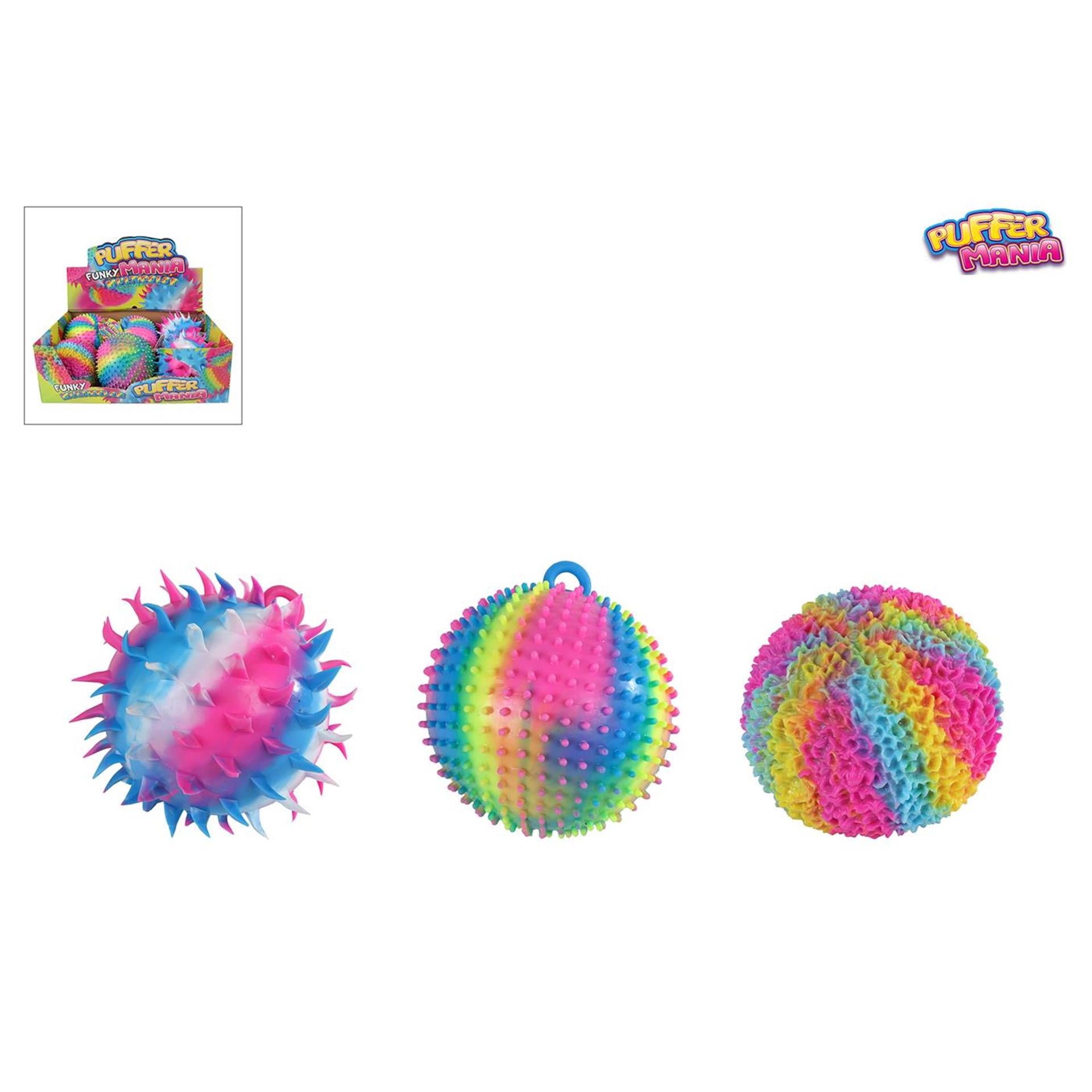 Pufferbal funky mania rainbow 18cm