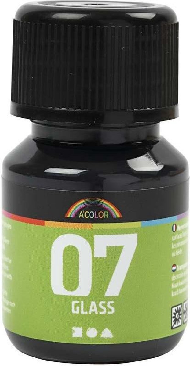 A-Color Glass - A-Color Glass Permanente glasverf - zwart 30ml