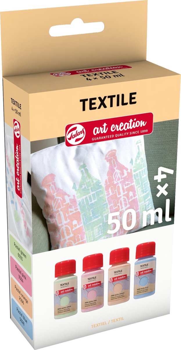 Talens art creation textiel set 4 x 50 ml pastels