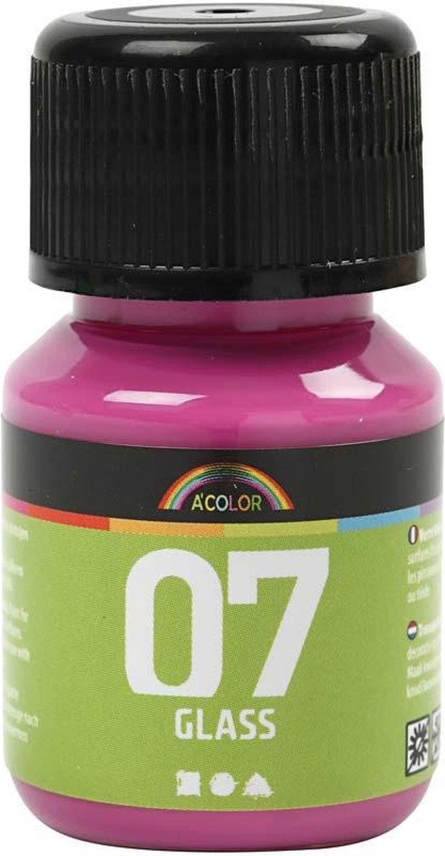 A-Color Glass - A-Color Glass Transparante glasverf 30 ml roze