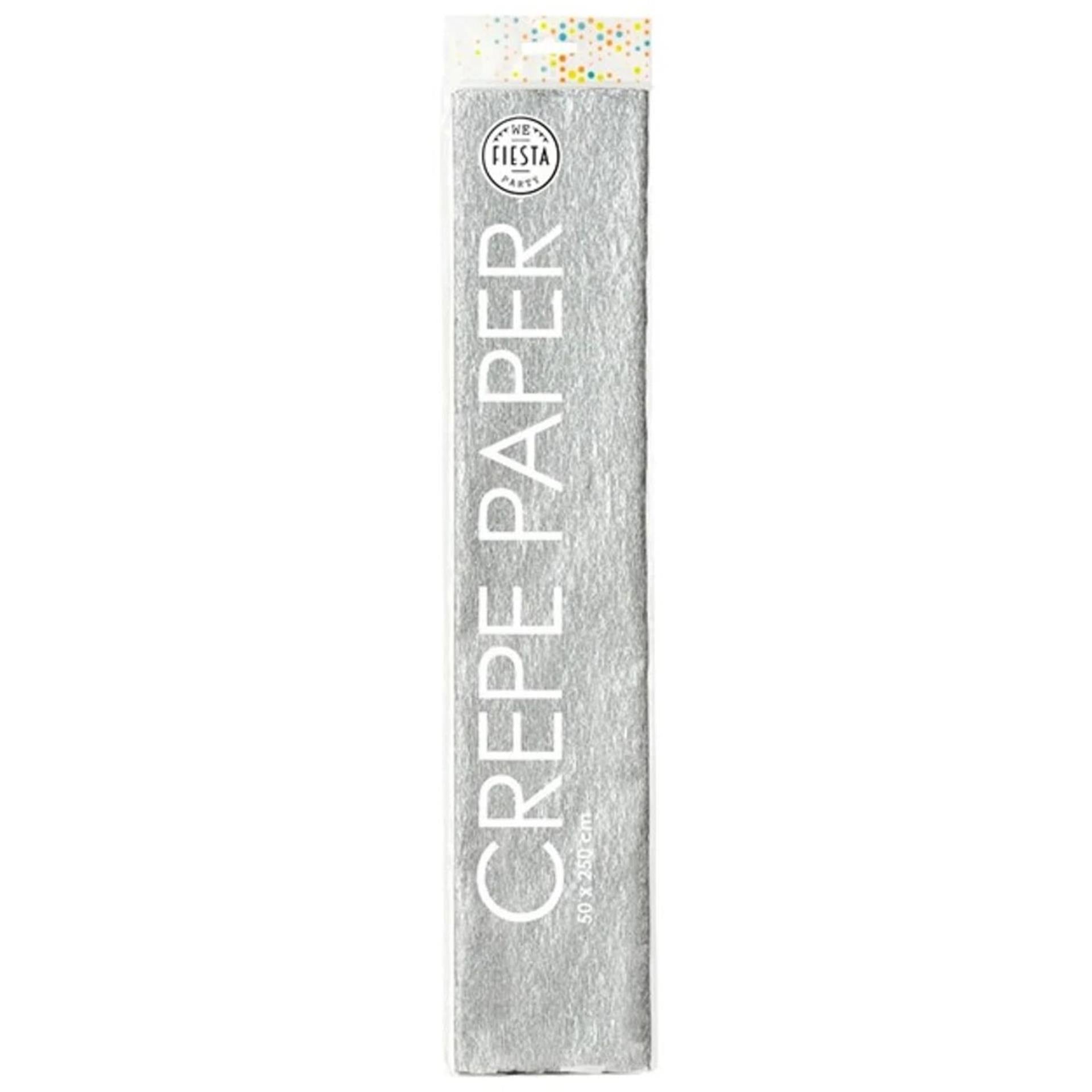 Globos crepepapier zilver, 50x250cm