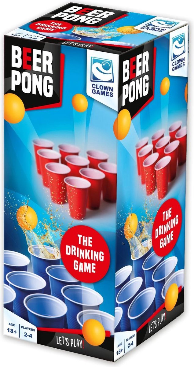 Clown games beerpong - actiespel - 20 cups - 6 ballen - 2-4 spelers