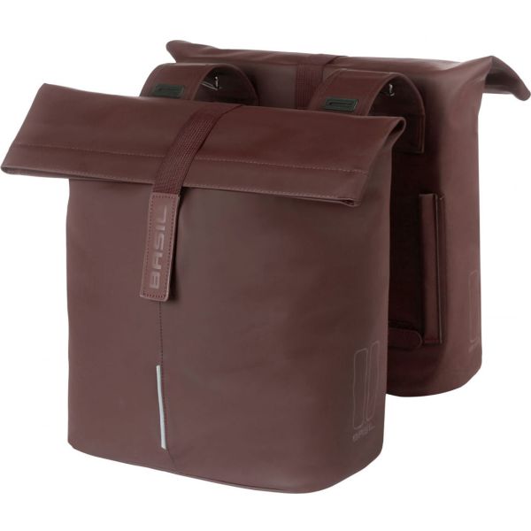 Basil Tas City Dubbel - Cuir de vegan - Brun grillé