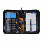 Etui met accessoires voetbal blauw, 25dlg.