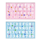 Plastic tekensjabloon cijfers letters