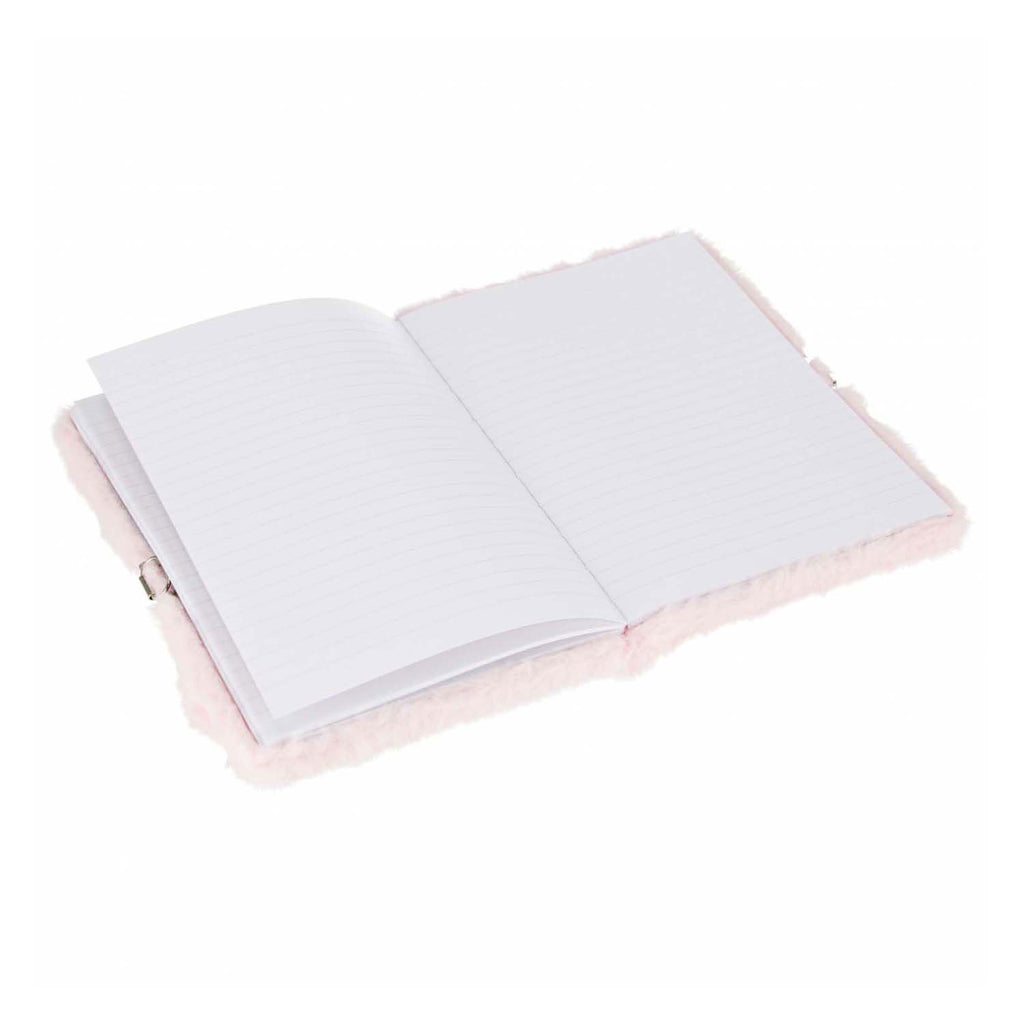 Imp pluche dagboek konijn hartje met slot, a5